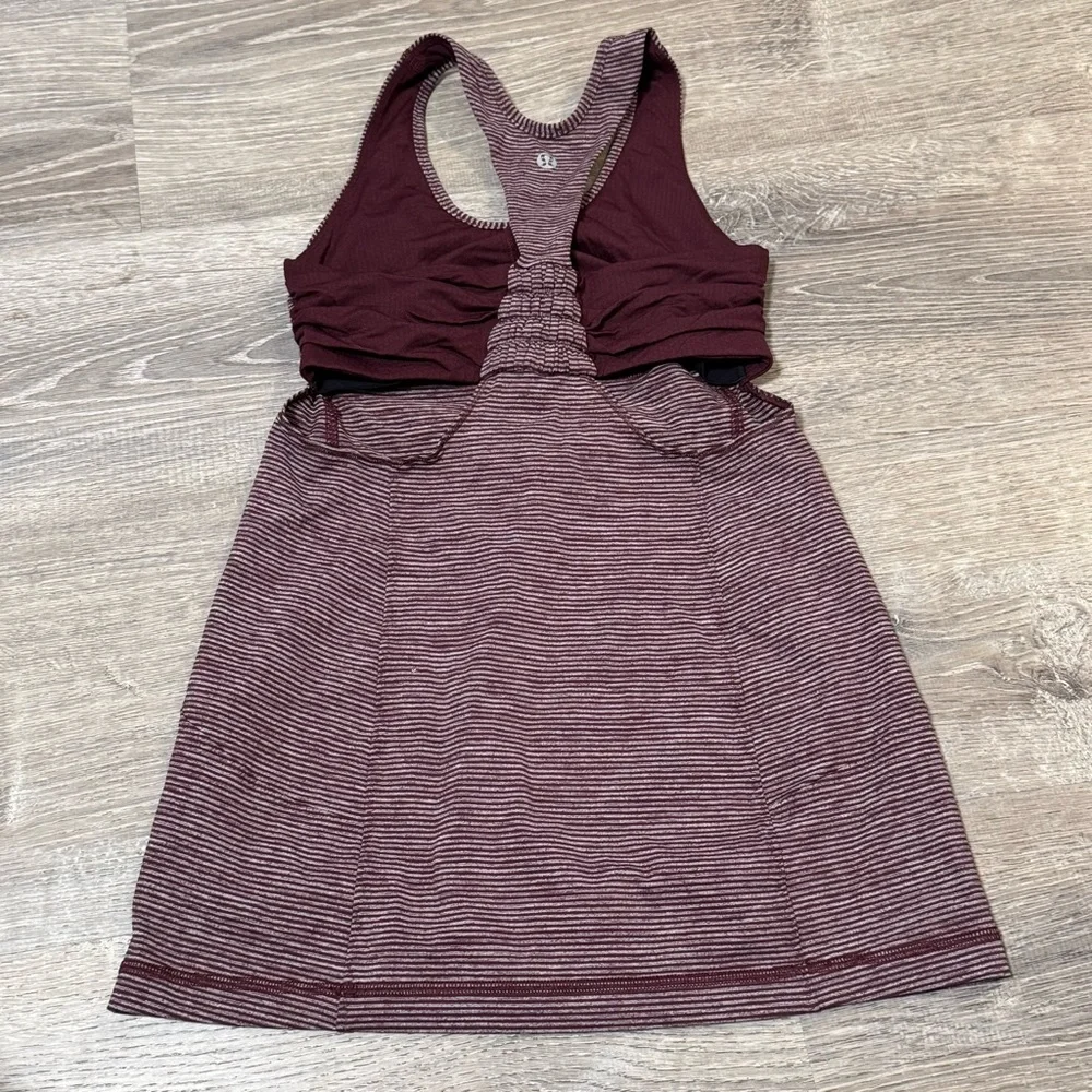 Lululemon turbo tank Tonka stripe Bordeaux Drama size 4 - Picture 5 of 9